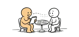 A diagram showing a user research process with connected steps